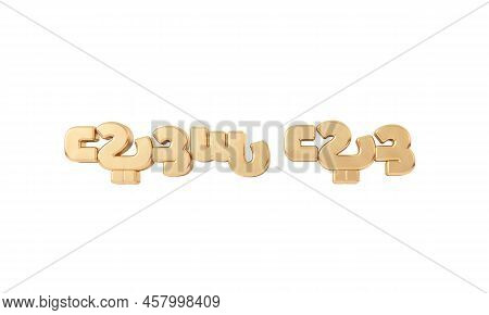 Happy Eid Written In Gold Arabic Script. 3d Rendering