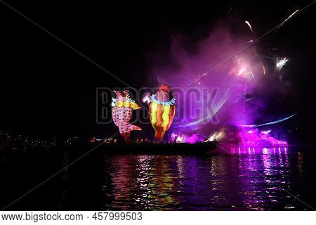 Cracow, Poland - June 4, 2022: Great Dragon Parade. The Great Outdoor Show On The Vistula River.
