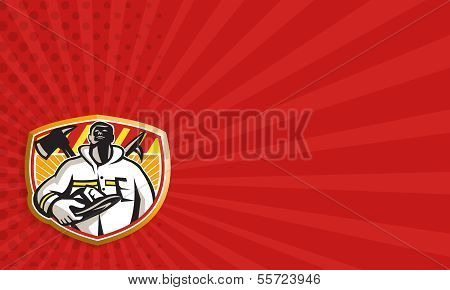 Fireman Firefighter Axe Hook Pike Pole