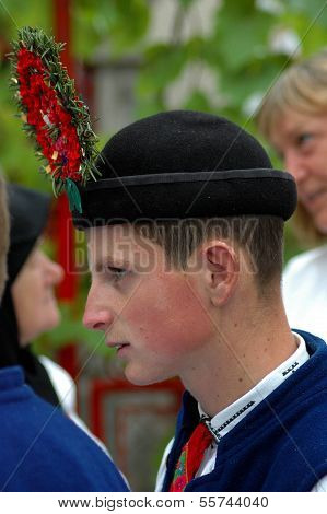 Traditional Hungarian wedding in traditional clothes