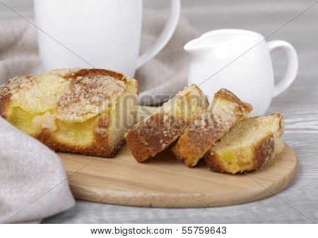 Fresh Fruitcake And Coffee