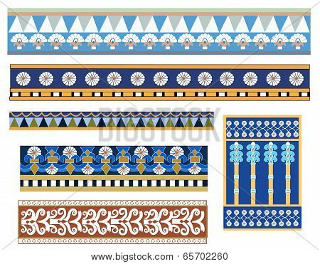 set of babylonian pattern designs