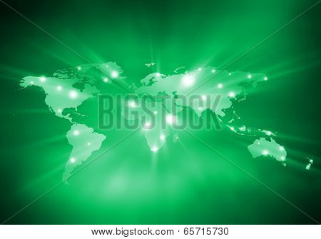 Background digital image of world map with connection lines