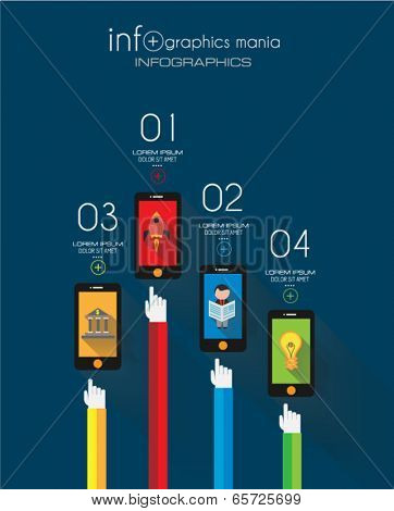 Flat UI design concepts for unique infographics, seo, web template branding. Concepts eÃ?Ã?Ã?ÃÂ²ements for web banners and brochure or covers.
