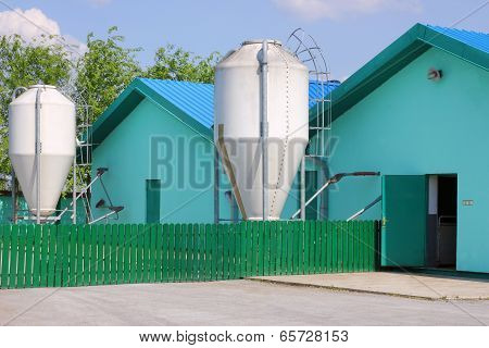 New modern pig farm exterior