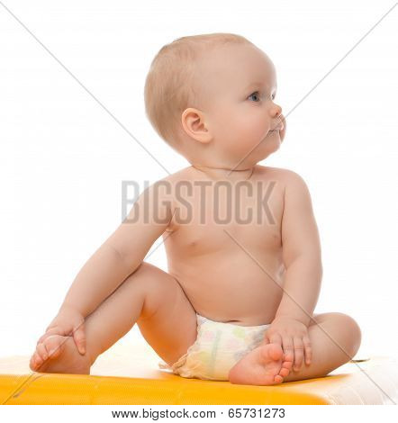 Child Baby Toddler Sitting And Happy Smiling