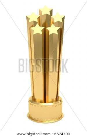Prix des étoiles d'or sur piédestal isolé On White
