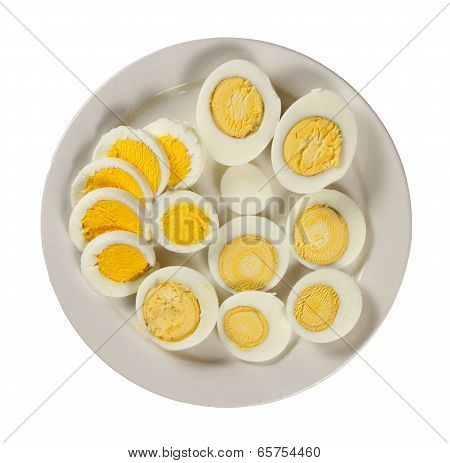 Plate with sliced eggs