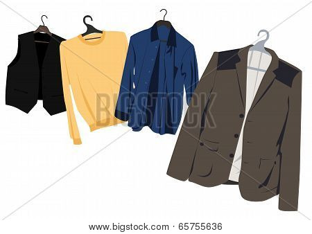 Men's Clothing On Hangers