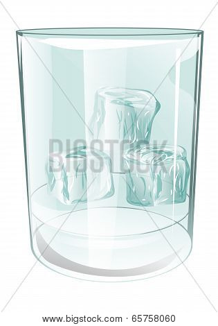 Glass Of Ice On White
