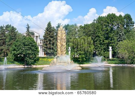 Vdnkh, A Fountain Is The Gold Ear