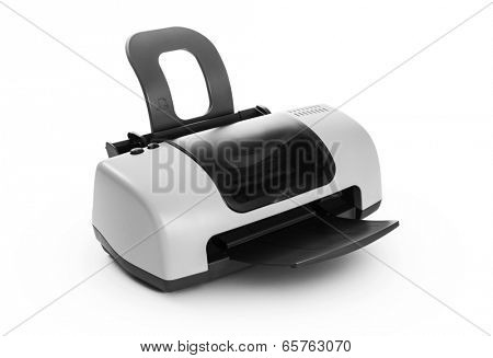 Printer on white background -Clipping Path