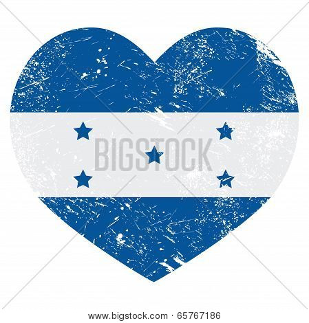 Honduras retro heart shaped flag