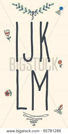 Hand drawn sketch alphabet. Handwritten font.