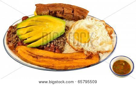 Colombian cuisine. Bandeja Paisa.
