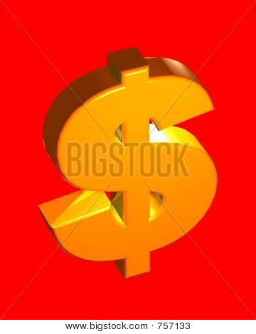 DollarSign บนพื้นสีแดง