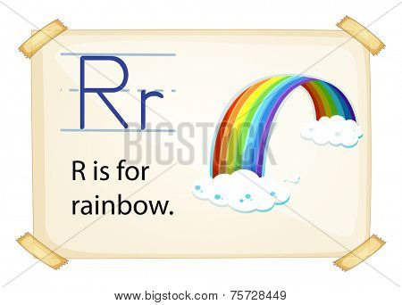 A letter R for rainbow on a white background 