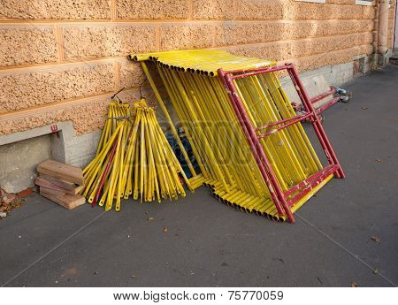 Pile of constrution scaffold