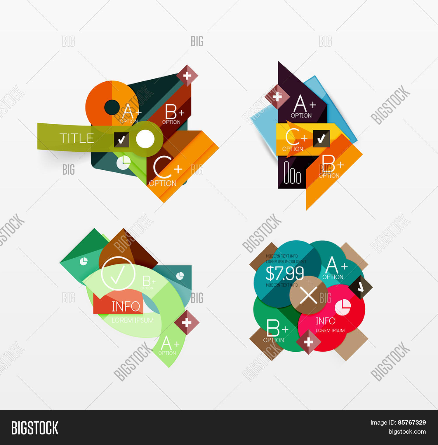 Set Vector Abstract Vector & Photo (Free Trial) | Bigstock