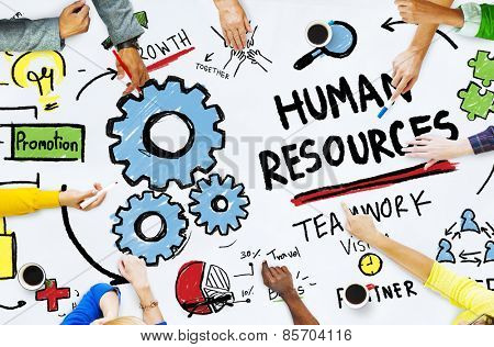 Human Resources Employment Job Teamwork Office Meeting Concept
