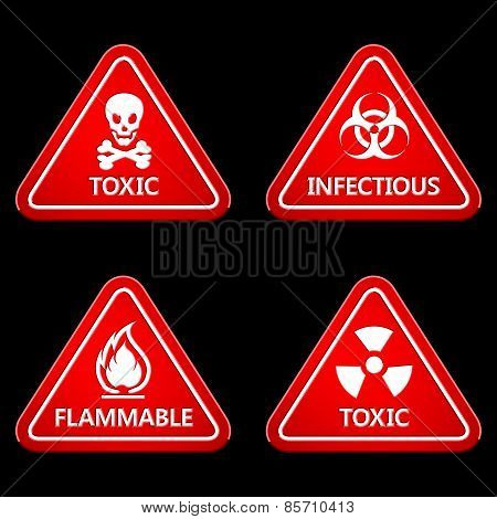 Danger And Caution Street Signs