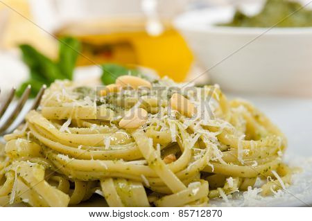 Italian Traditional Basil Pesto Pasta Ingredients