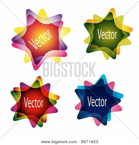 Sada star multicolor abstraktní vektorové ilustrace.