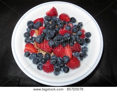 Bowl of cereal with fresh berries