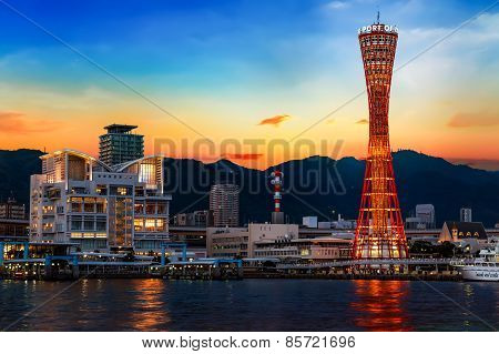Port of Kobe with Kobe Port Tower