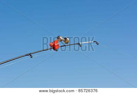Tip Of Fishing Rod With A Bell.