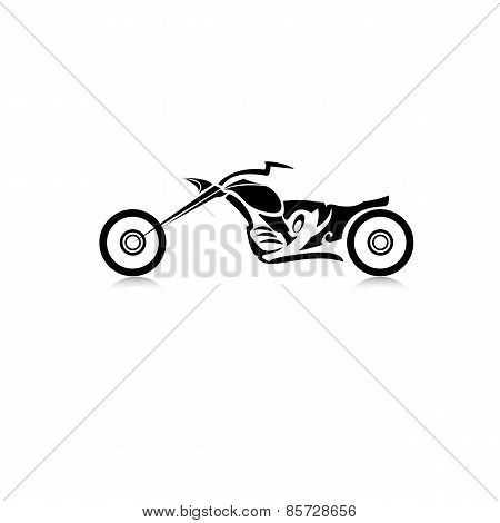 vector Silhouette of classic motorcycle. moto icon