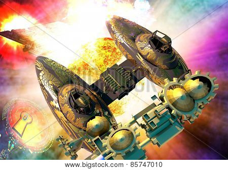 Huge explosion in the space