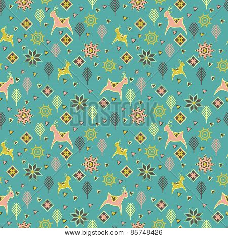 Seamless Pattern With Deers