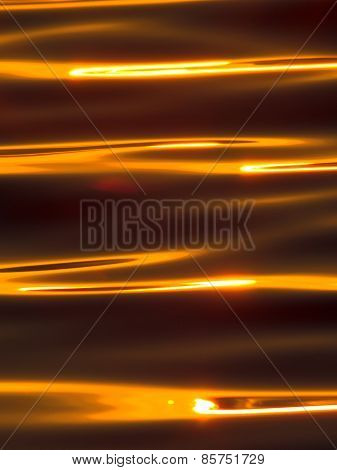 Wavelets on the surface of sunset lake