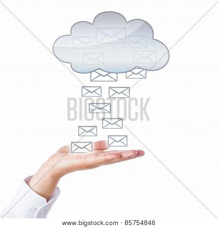 Many Emails Flowing Between Open Palm And Cloud