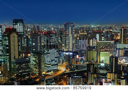 Skyline of Umeda District in Osaka
