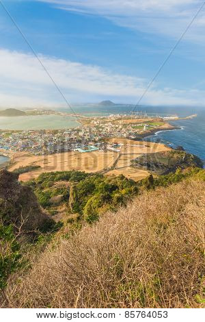 Songsan Ilchulbong View Point In Jeju Island, South Korea.