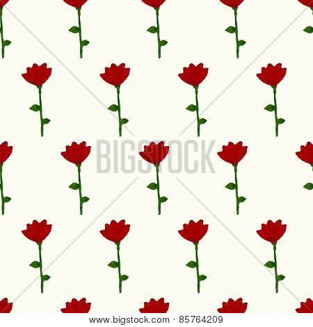 Watercolor pattern red flower