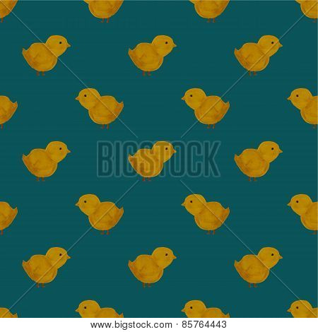 Watercolor chick pattern