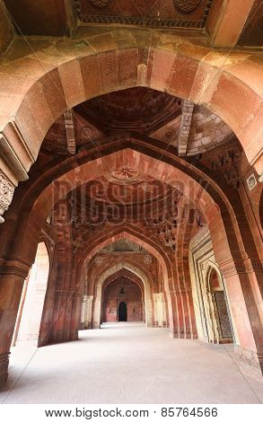 Interior Of Qila-i-kuna Mosque, Purana Qila, New Delhi, India