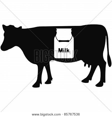 Vector illustration of cow on white background