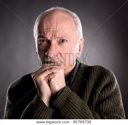 Portrait Of Surprised Elderly Man