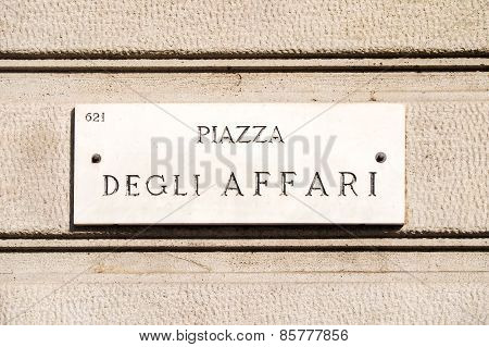 Marble urban ensign for Italian Stock Market Borsa Italiana