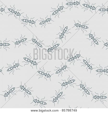 Seamless Pattern With Abstract Ants