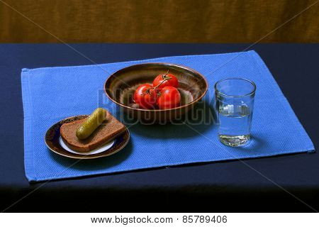 Vodka and snack