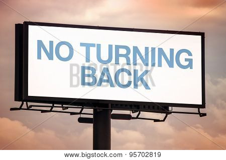 No Turning Back Motivational Message On Outdoor Advertsing Billboard
