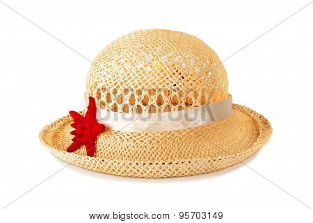 Pretty Straw Hat With Starfish