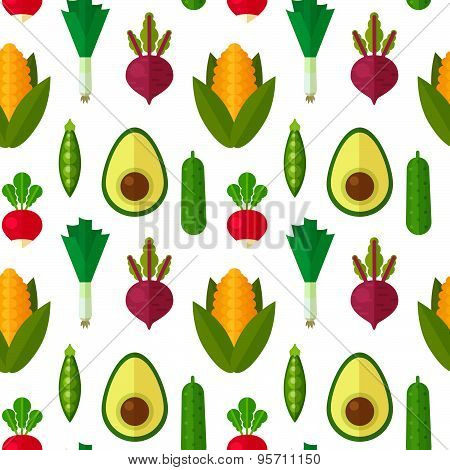 Concept Banners With Flat Vegetable Icons