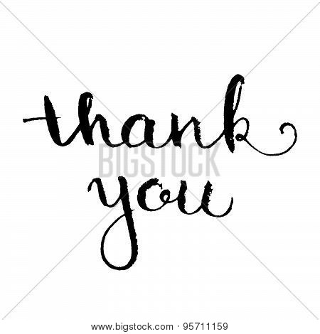 Thank You Hand Lettering Isolated