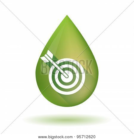 Olive Oil Drop Icon With A Dart Board